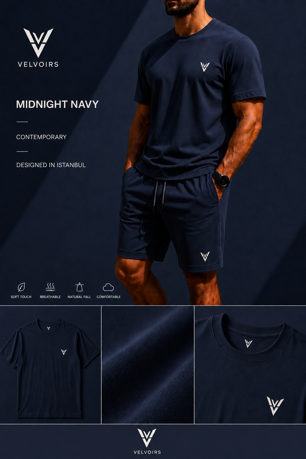 VELVOIRS t-shirt and shorts set category